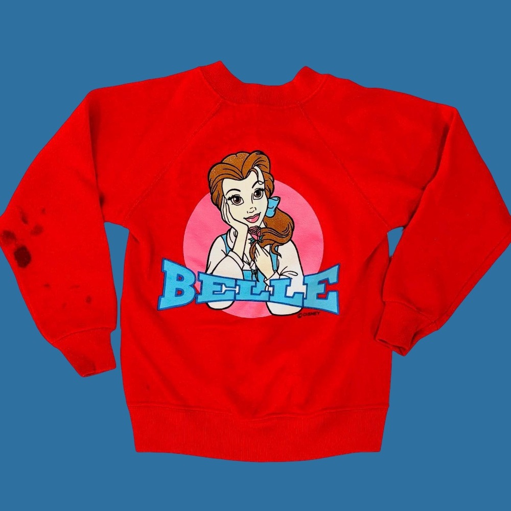 Vintage Disney Beauty and the Beast Belle Crewneck Sweatshirt, Size‎ 6/8